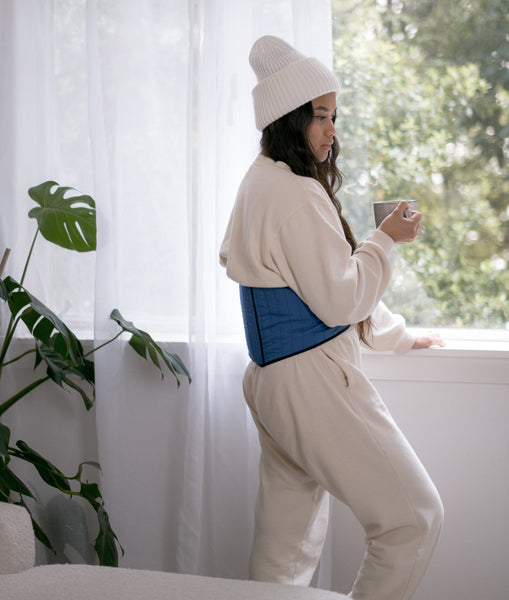 Royal Blue Quilted Cotton Back Wrap